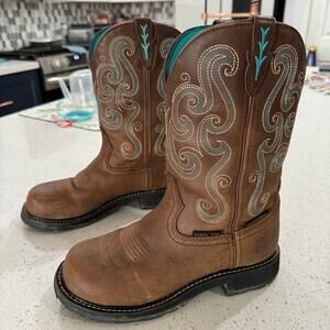 Justin Gypsy Tasha Womens Western EH Waterproof Steel Toe Boots 8B WKL9991